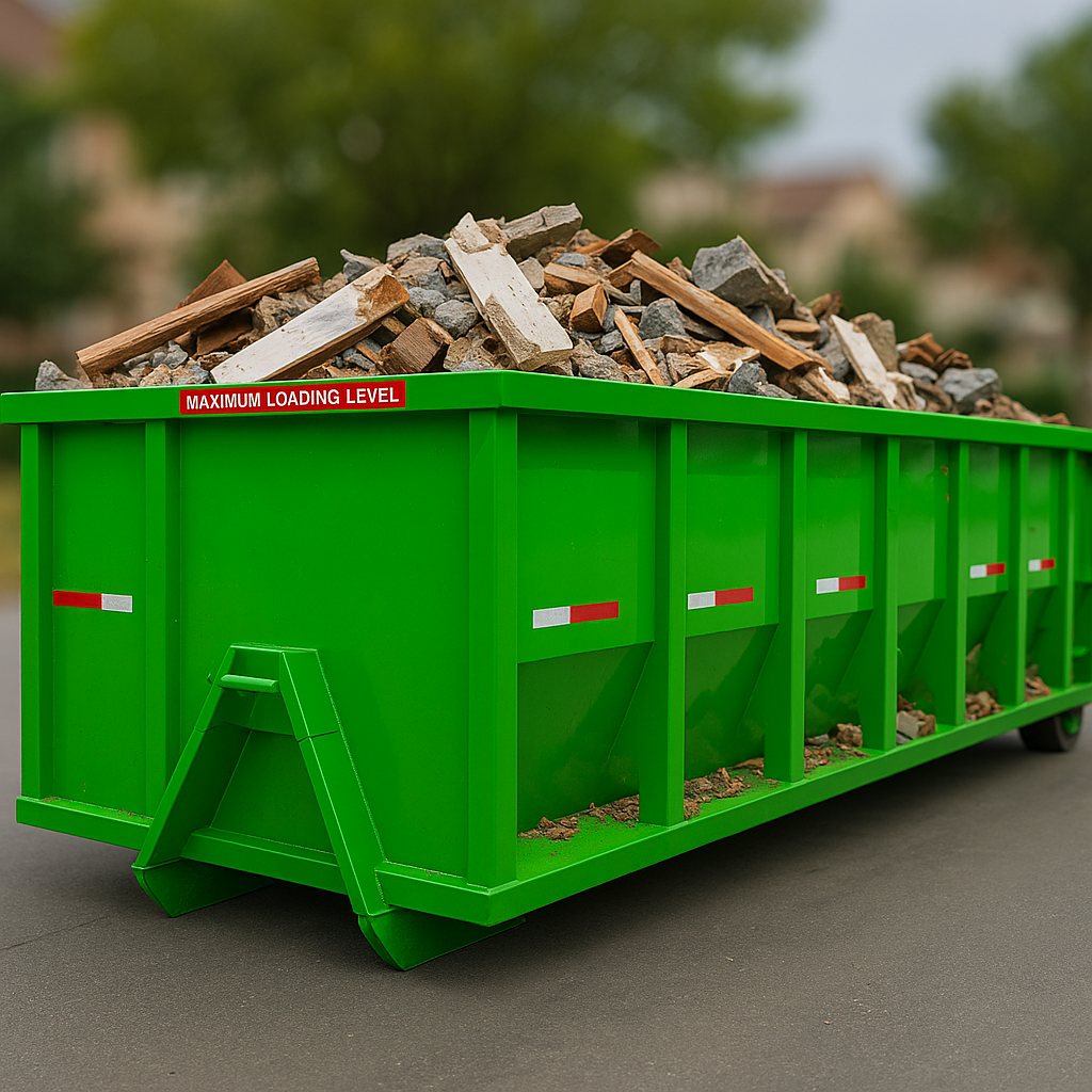 20 yard dumpster in use